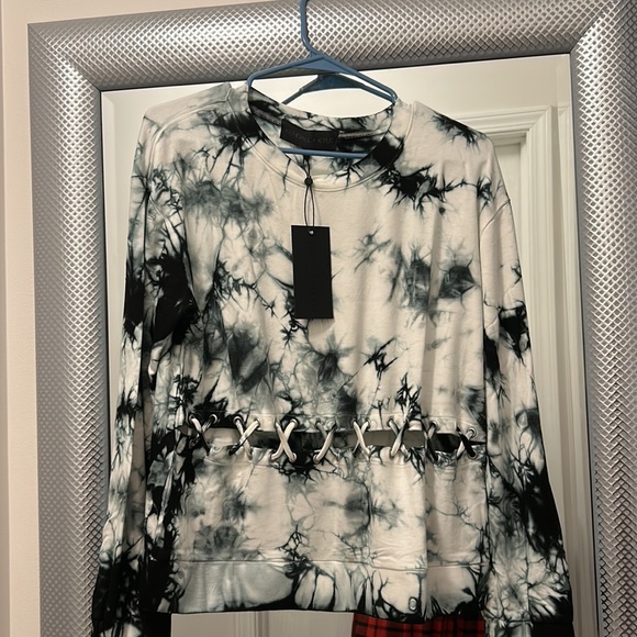 Kendall & Kylie Tops - Kendall and Kylie Front Lace Sweatshirt